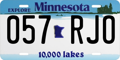 MN license plate 057RJO