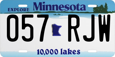 MN license plate 057RJW
