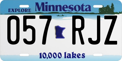 MN license plate 057RJZ