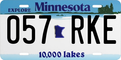 MN license plate 057RKE