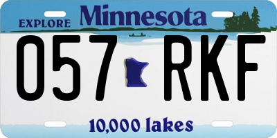 MN license plate 057RKF