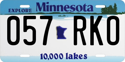 MN license plate 057RKO