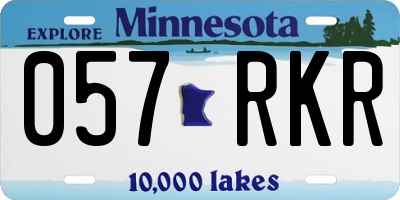 MN license plate 057RKR