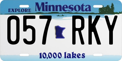 MN license plate 057RKY