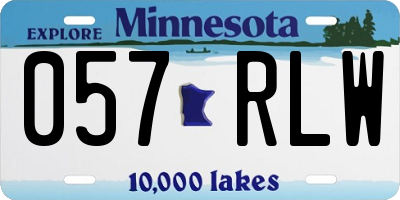 MN license plate 057RLW