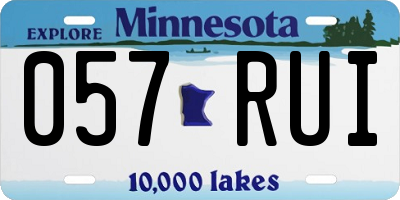 MN license plate 057RUI
