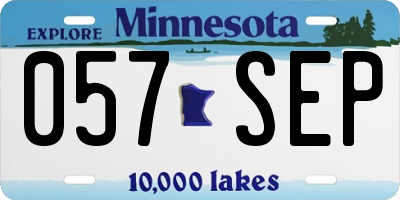 MN license plate 057SEP