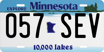MN license plate 057SEV