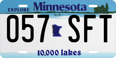 MN license plate 057SFT