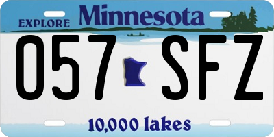 MN license plate 057SFZ