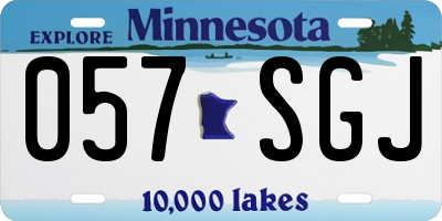 MN license plate 057SGJ