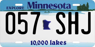 MN license plate 057SHJ