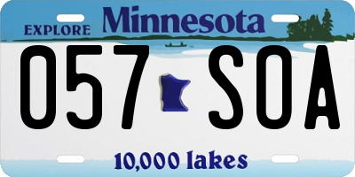 MN license plate 057SOA