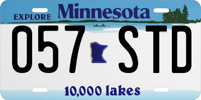 MN license plate 057STD