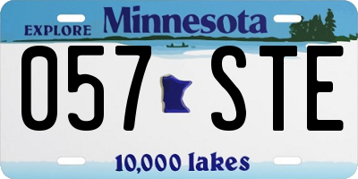 MN license plate 057STE