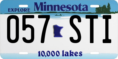 MN license plate 057STI