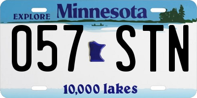 MN license plate 057STN