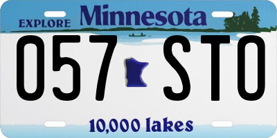 MN license plate 057STO