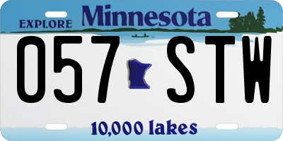 MN license plate 057STW
