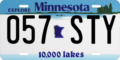 MN license plate 057STY