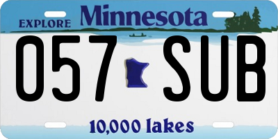 MN license plate 057SUB