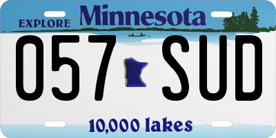 MN license plate 057SUD