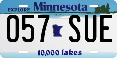 MN license plate 057SUE