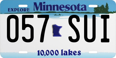 MN license plate 057SUI