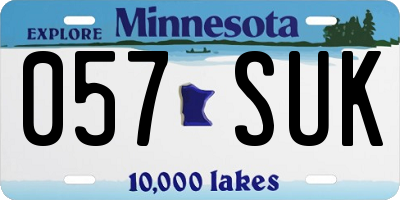 MN license plate 057SUK
