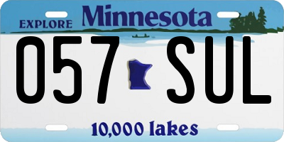 MN license plate 057SUL