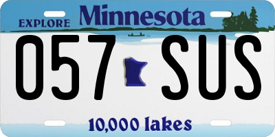MN license plate 057SUS