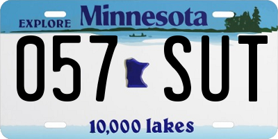 MN license plate 057SUT