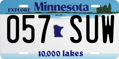 MN license plate 057SUW