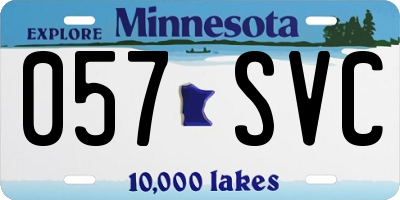 MN license plate 057SVC