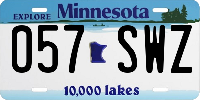 MN license plate 057SWZ