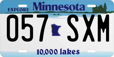 MN license plate 057SXM