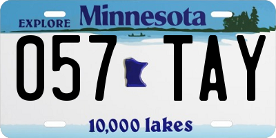MN license plate 057TAY