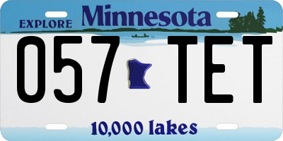 MN license plate 057TET