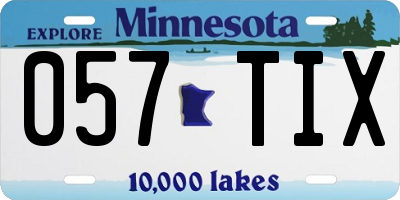 MN license plate 057TIX