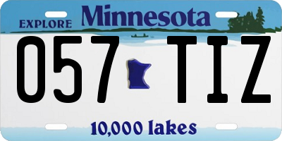 MN license plate 057TIZ