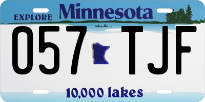 MN license plate 057TJF