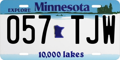 MN license plate 057TJW
