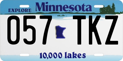 MN license plate 057TKZ