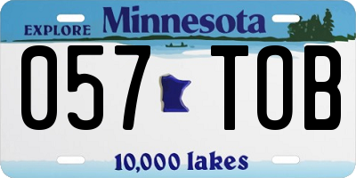 MN license plate 057TOB