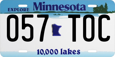 MN license plate 057TOC