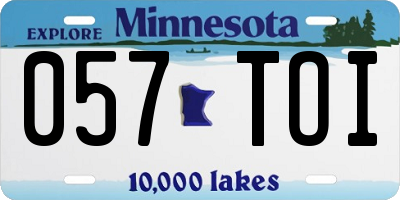 MN license plate 057TOI