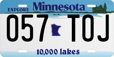 MN license plate 057TOJ