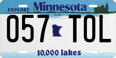 MN license plate 057TOL
