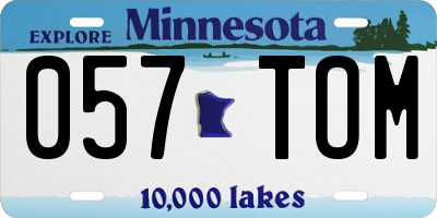 MN license plate 057TOM