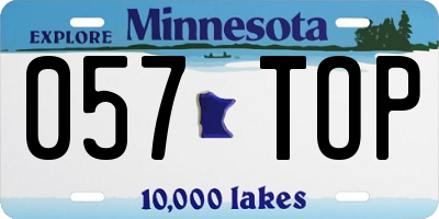MN license plate 057TOP